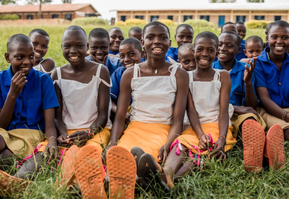 Children participate in a youth club in Rwanda